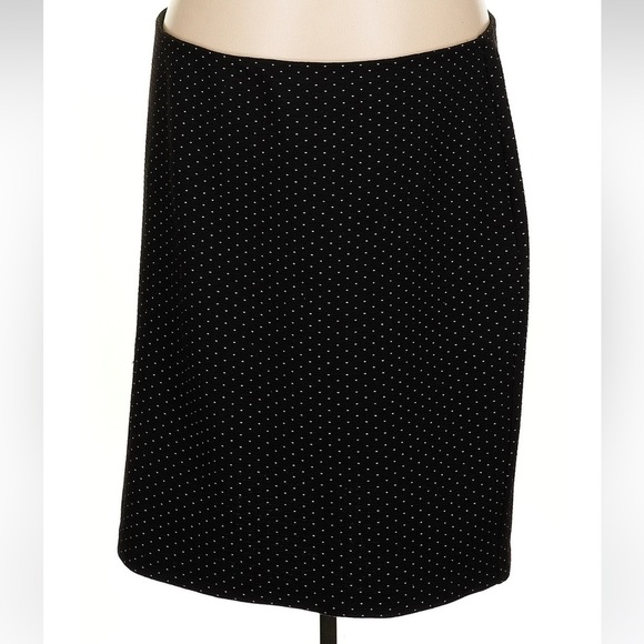 Ann Taylor LOFT Plus Black Pull-on Pencil Skirt Black White Polka Dot Size 22 - Picture 1 of 6